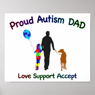 Poster Pai do autismo com cão