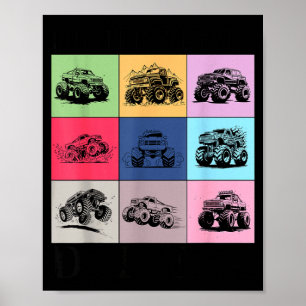 Poster Pai do Caminhão Monstro Retro na Era do Pai do Cam