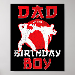 Poster Pai Do Caratê De Aniversário, O Garoto Taekwondo M