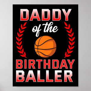 Poster Pai Do Celebrato De Besta De Basquete De Aniversár
