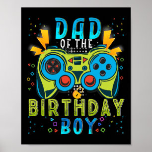 Poster Pai Do Jogo De Vídeo Birthday Boy Que Corresponde