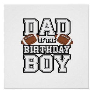 Pôster Pai do Menino de Aniversário Fã de Futebol Família
