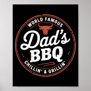 Poster Pai do mundo famoso dos homens relaxa e grelha no