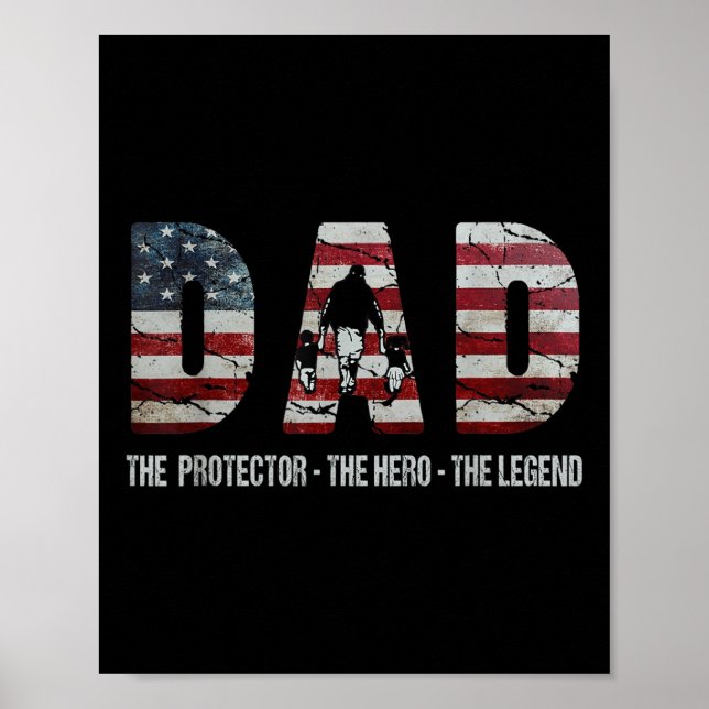Poster Pai Do Protetor Hero Legend American Flag Pai Fa (Frente)