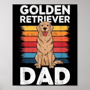 Poster Pai do Retriever do ouro Homens Pai Cachorro Gordu