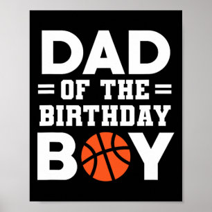 Poster Pai Do Treinador De Basquete De Birthday Boy Baske
