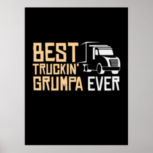 Poster Pai Dotado Melhor Truckin Grumpa Nunca
