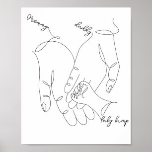 Poster Pai e bebê segurando as mãos