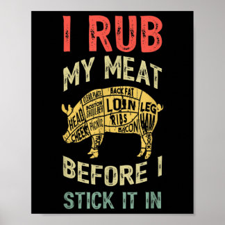 Poster Pai Engraçado Adora Churrasco Eu Esfrego Meu Sm De