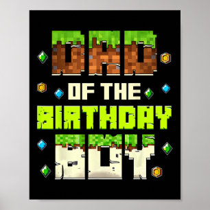 Poster Pai Engraçado Do Menino De Aniversário Video Gamer