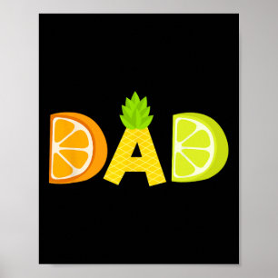 Poster Pai Engraçado Fruitarista Festa Verão Fruta Padre