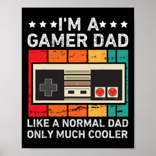 Poster Pai engraçado jogador para homens pai de videogame