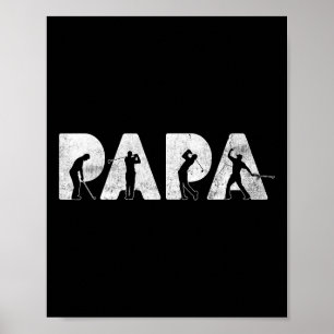 Poster Pai Engraçado Papá Golf Pai Engraçado Dia de os pa