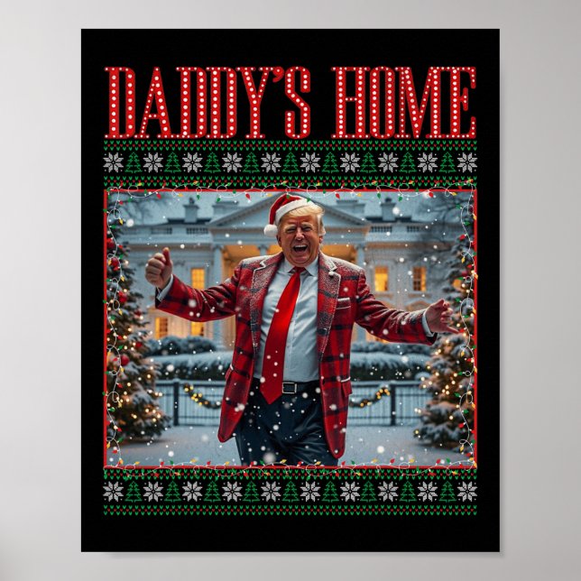 Poster Pai Engraçado Trump Horado de Natal Xm (Frente)