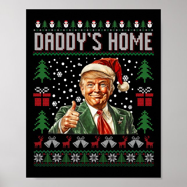 Poster Pai Engraçado Trump Horado de Natal Xm (Frente)