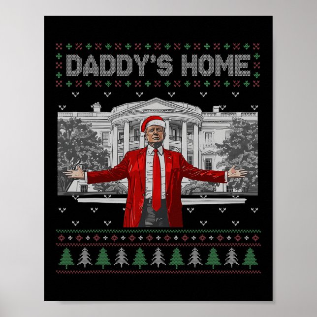 Poster Pai Engraçado Trump Horado de Natal Xm (Frente)