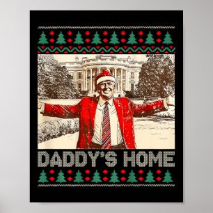 Poster Pai Engraçado Trump Horário de Natal Pajam