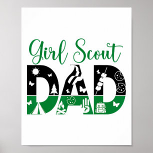 Poster Pai Escoteiro Preto E Verde Para Acampamento De Bi