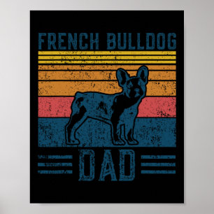 Poster Pai Francês - Vintage French Bulldog Papa