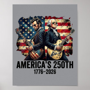 Poster Pai Fundador Abe Lincoln Tocando Violão 250º