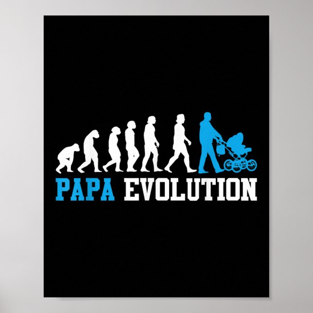 Poster Pai Futuro Papa Evolução Engraçada Paternidade (Frente)