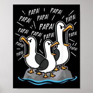 Poster Pai Gaivota Divertido Papai Gaivotas Dia dos Pais