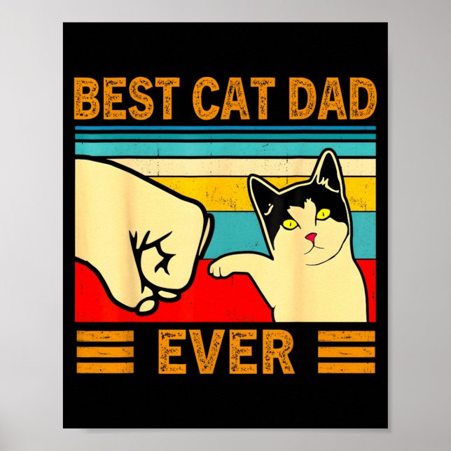Poster Pai Gato Ca Men Sempre Presente Engraçado para Ama (Frente)