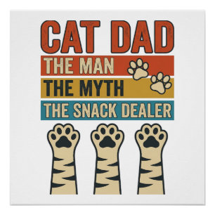 Pôster Pai Gato O Revendedor de Lanche Camisa Vintage Ama