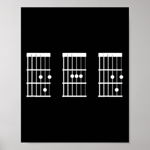 Poster Pai Gift Idea Dia de os pais D A D Chord Guitar