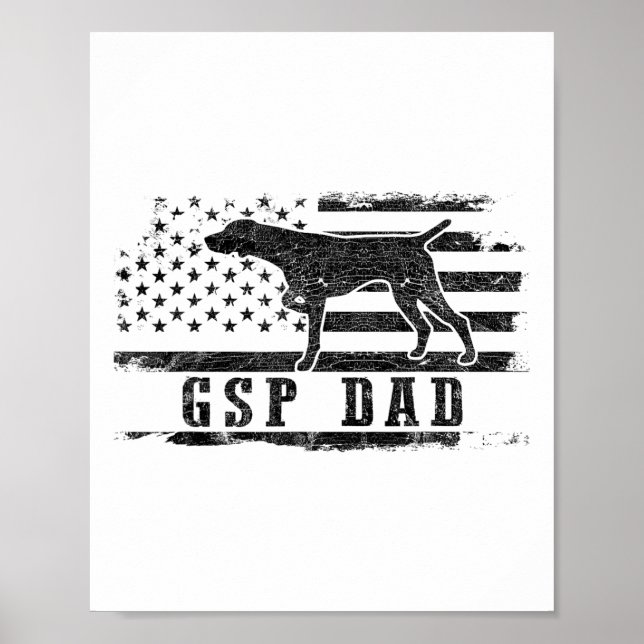 Poster Pai Gsp EUA Bandeira Americana Pointer de Caça Ale (Frente)