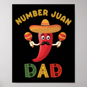 Poster Pai Juan Mexicano Engraçado Pai Número Um