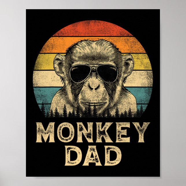 Poster Pai Macaco Amantes do Macaco Papai Dia dos Pais  (Frente)