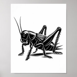 Poster Pai Mãe Amante de Críquete - Críquete Monocromátic