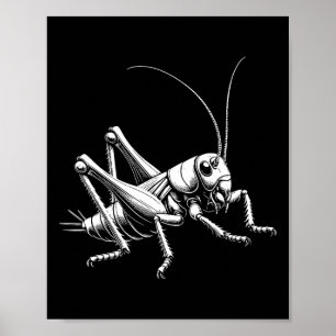 Poster Pai Mãe Amante do Críquete - Críquete Monocromátic