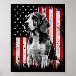 Poster Pai Mãe de Cachorro Beagle América 4 de Julho Patr
