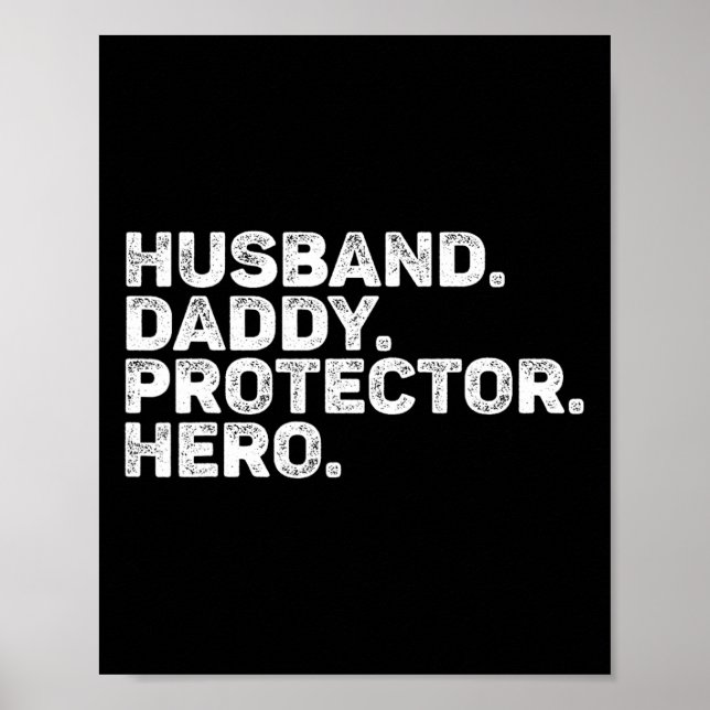 Poster Pai Marido Protetor Hero Pai Engraçado Padre Vint (Frente)