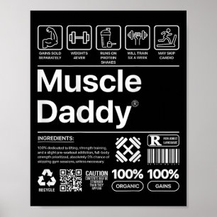 Poster Pai Muscular Engraçado Para O Workout Gym Lover E