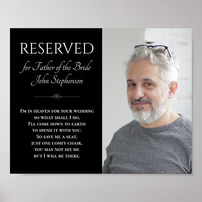 Poster Pai Negro da Noiva no Casamento Fotográfico do Céu (Frente)