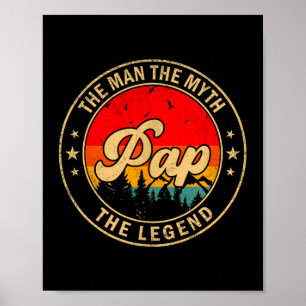 Poster Pai O Homem O Mito A Lenda Vintage Retro Para