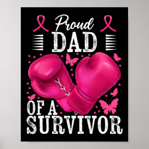 Poster Pai Orgulhoso De Luvas De Cancer Da Mama Sobrevive