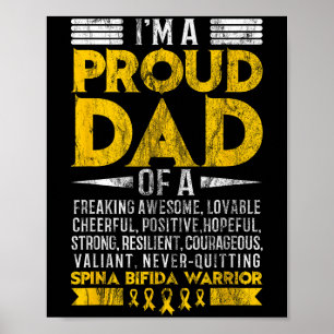 Poster Pai Orgulhoso De Spina Bifida Warrior Motivational
