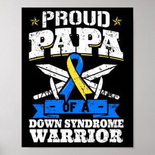 Poster Pai Orgulhoso De Um Guerreiro Com Síndrome De Down
