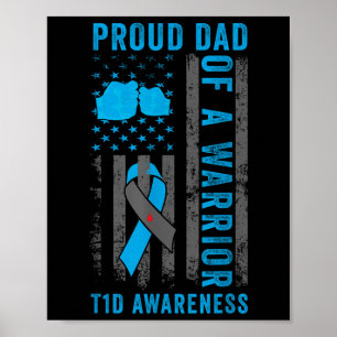 Poster Pai Orgulhoso De Um Guerreiro T1d Tipo 1 Diabetes 