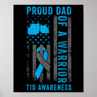 Poster Pai Orgulhoso De Um Guerreiro T1d Tipo 1 Diabetes