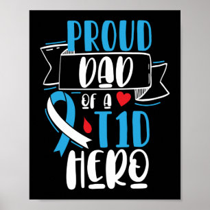 Poster Pai Orgulhoso De Um Pai De Diabetes Do Tipo 1 Hero