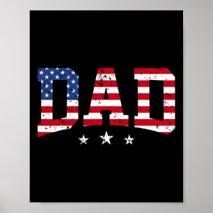 Poster Pai Patriótico Americano Bandeira Americana 4th O