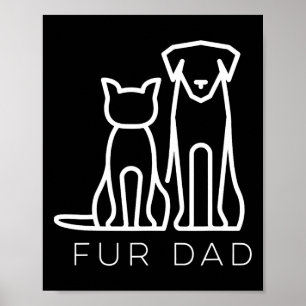 Poster Pai Pet Lover Cat Dog Pai Marido Feliz Pais Da