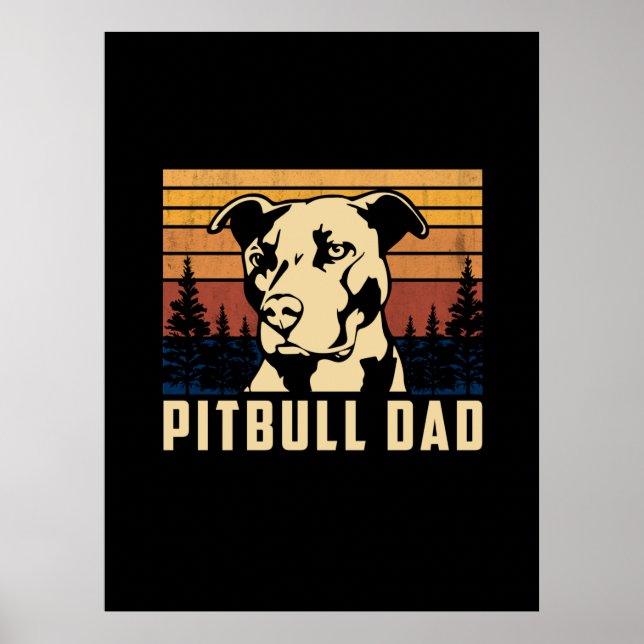 Poster Pai Pitbull do dia de os pais (Frente)
