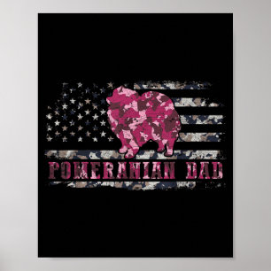 Poster Pai Pomerânia Camo Bandeira Americana Camuflagem E
