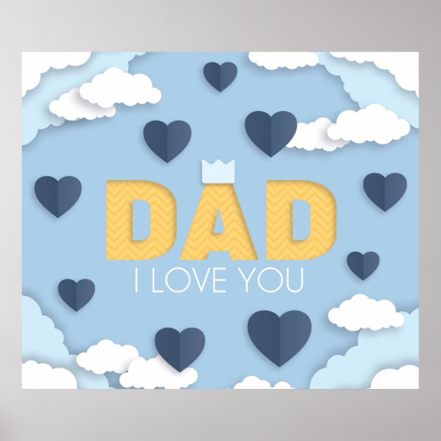 Poster Pai que eu te amo, presente dia de os pais, adoráv (Frente)